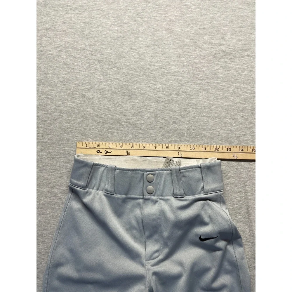 Nike Dri Fit Core Baseball Pants Boys Large Gray Logo Reinforced Knees Slim Fit